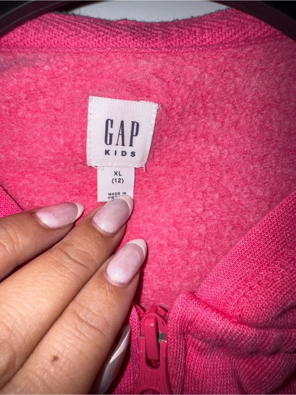 GAP Hot Pink Full-Zip Hoodie with White Logo